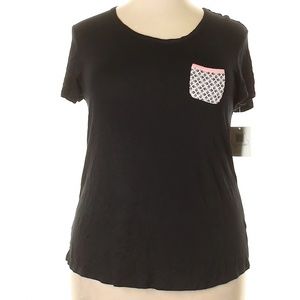 NWT Ellen Tracy Black Short Sleeve Top 1X
